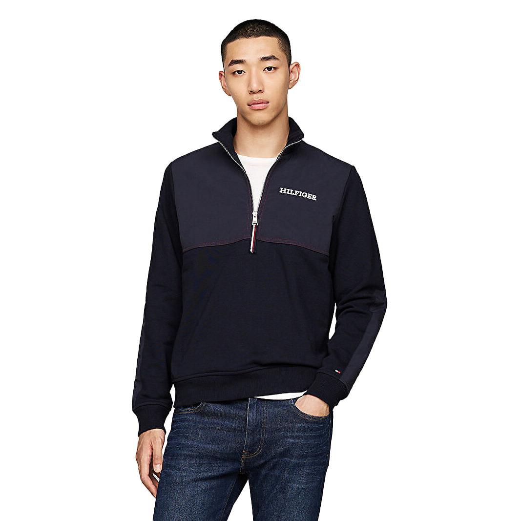 Tommy Hilfiger Monotype Mix Media Half Zip